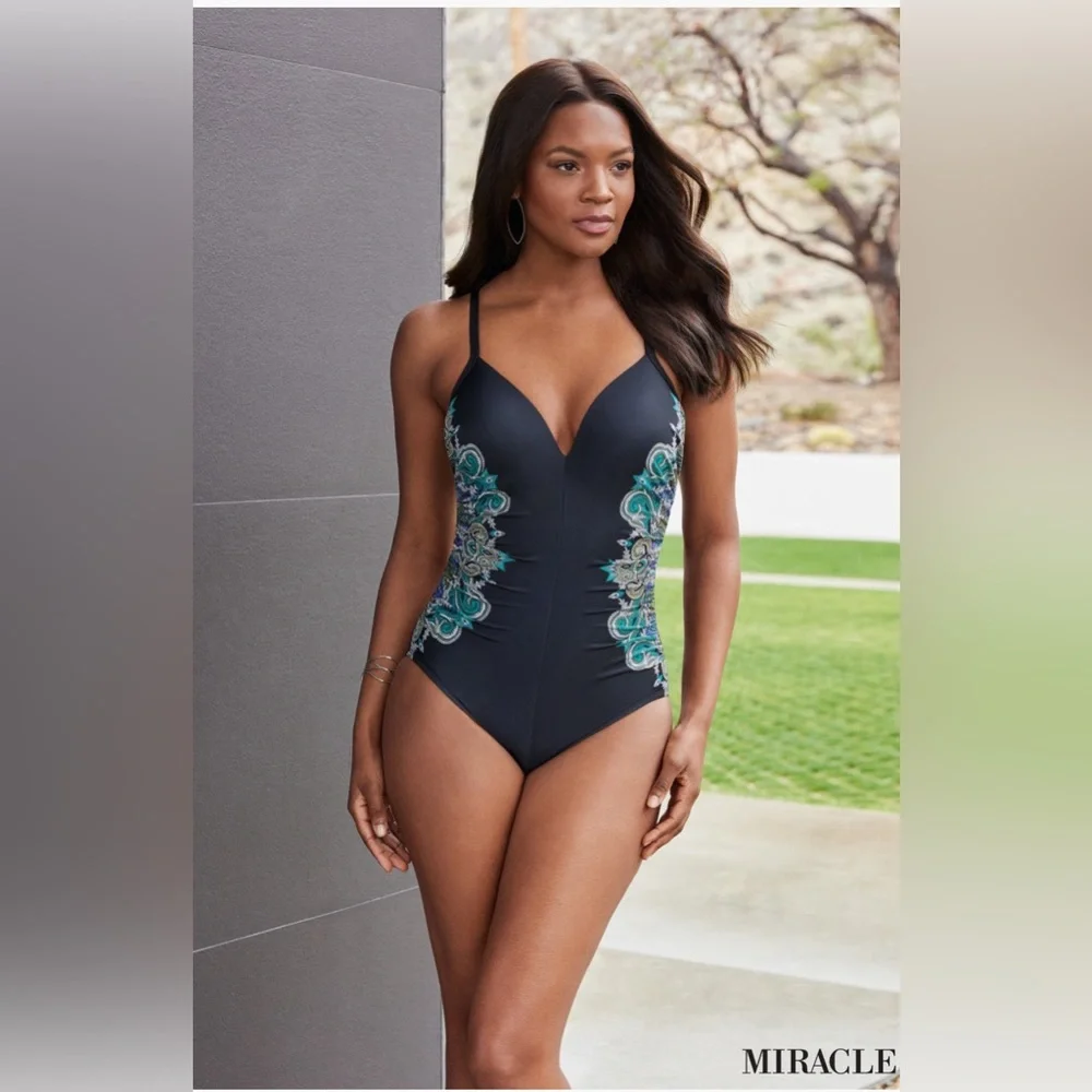 Miraclesuit Precioso Temptation Underwire One-Piece Swimsuit, Size 6, $182